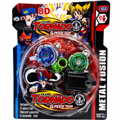 2 Bey LED Light Clash Tornado Metal Fusion 8D Beyblade Battle Set